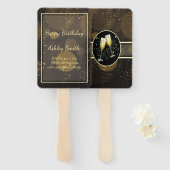 Éventail Parties scintillant or chic moderne (Devant et derrière)