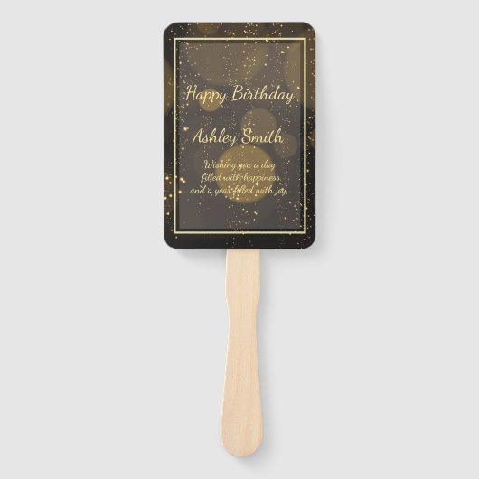 Éventail Parties scintillant or chic moderne (Devant)