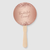 Éventail Parties scintillant rose élégant Joyeux 16e annive (Dos)