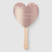 Éventail Parties scintillant rose Gold Blush - Votre texte (Dos)