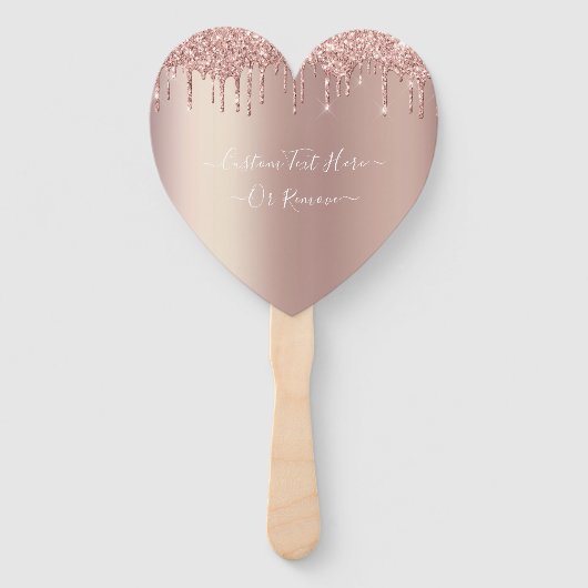 Éventail Parties scintillant rose Gold Blush - Votre texte (Dos)