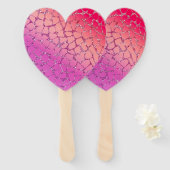 Éventail Parties scintillant ROSE STYLISH MODERNE (Devant et derrière)