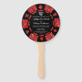 Éventail Parties scintillant rouge Monogram Poker Chip Casi (Devant)