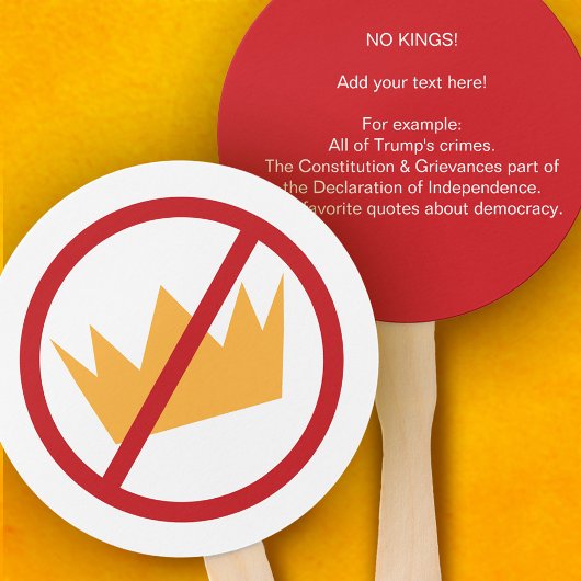 Éventail PAS DE ROIS ! Journée de protestation contre Trump