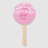 Éventail Pastel bébé rose doux 16 anniversaire ajouter nom (Dos)
