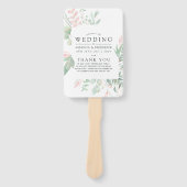 Éventail Pastel Blush Greenery Programme de mariage (Devant)