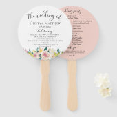 Éventail Pastel Floral Wedding Programme (Devant et derrière)