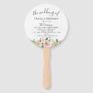 Éventail Pastel Floral Wedding Programme