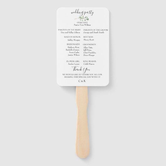 Éventail Pastel Floral Wreath Programme de mariage Fans (Dos)