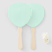 Éventail Pastel Mint Green Stripes Été Gratté (Devant et derrière)