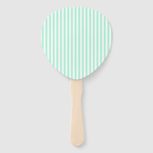 Éventail Pastel Mint Green Stripes Été Gratté (Devant)