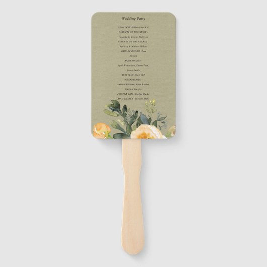 ÉVENTAIL PASTEL PEACH KRAFT PEONY PROGRAMME DE MARIAGE FLOR (Dos)