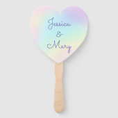 Éventail Pastel Rainbow Prismatic Lesbian Mariage (Devant)