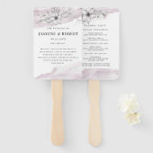 Éventail pastel rustique botanique ventilateur mariage (Devant et derrière)