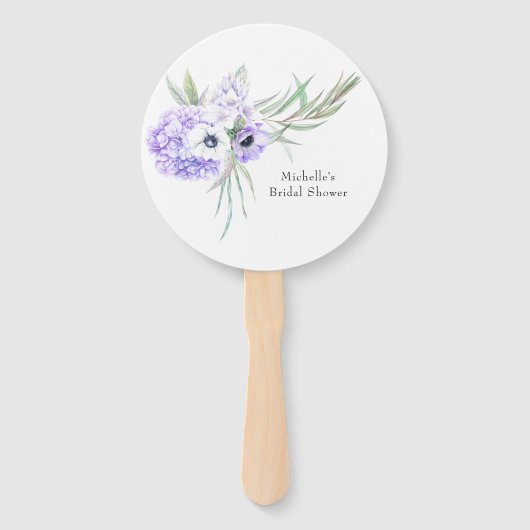 Éventail Pastel Violet Floral (Devant)