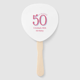 Éventail PÂTE À PASTEL ROSE 50 anniversaire anniversaire aj
