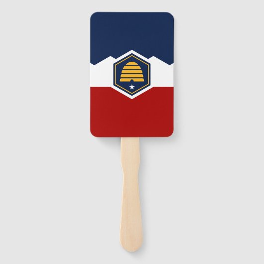 Éventail Patriotic set of hand fans with flag of Utah (Dos)