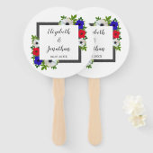 Éventail Patriotique Panda Anemone Mariage (Devant et derrière)