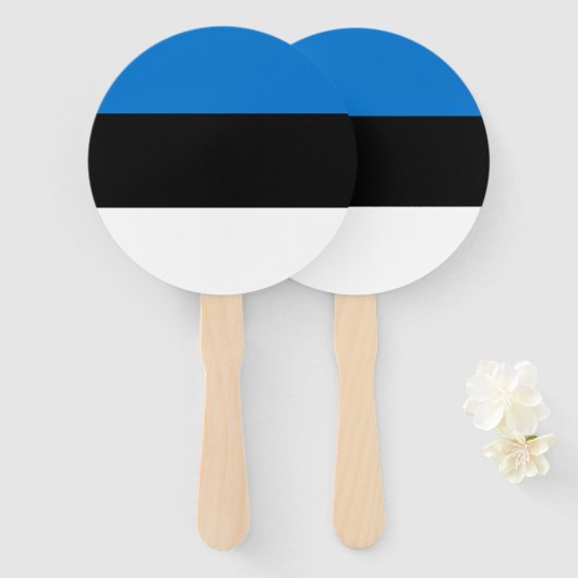 Éventail Pavillon Estonie (Devant et derrière)