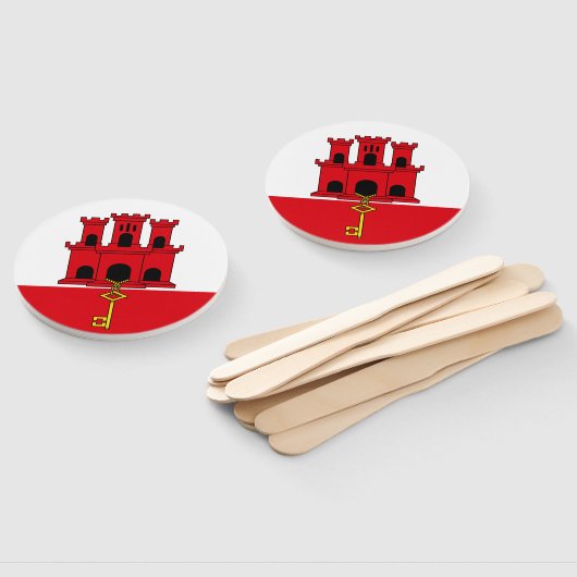 Éventail Pavillon Gibraltar (Non-assemblé)