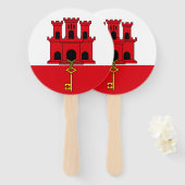 Éventail Pavillon Gibraltar (Devant et derrière)