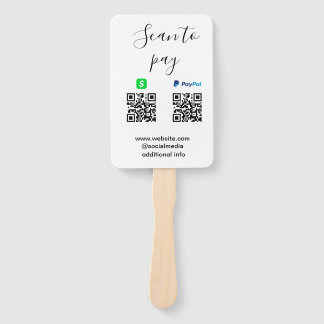 Éventail Paypal Cashapp scan to pay QR add business name lo