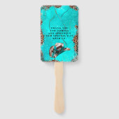 Éventail Pays Ouest Turquoise Mariage bois (Dos)