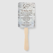 Éventail Pays Rustic Birch Tree Bark Programmes de mariage (Dos)