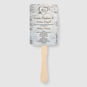 Éventail Pays Rustic Birch Tree Bark Programmes de mariage (Devant)