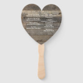 Éventail pays rustique boisé grange programmes de mariage (Dos)