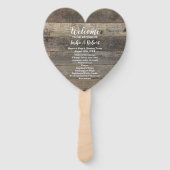 Éventail pays rustique boisé grange programmes de mariage (Devant)