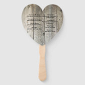 Éventail pays rustique boisé grange programmes de mariage (Dos)