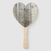 Éventail pays rustique boisé grange programmes de mariage (Devant)