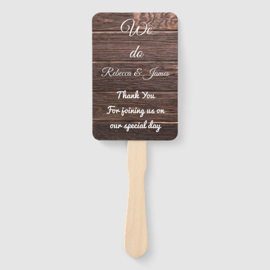 Éventail Pays unique Programme de mariage rustique Ventilat (Devant)