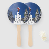 Éventail Paysage d'hiver de Noël (Devant et derrière)