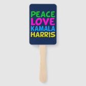 Éventail Peace Love Kamala Harris Cute Blue (Dos)