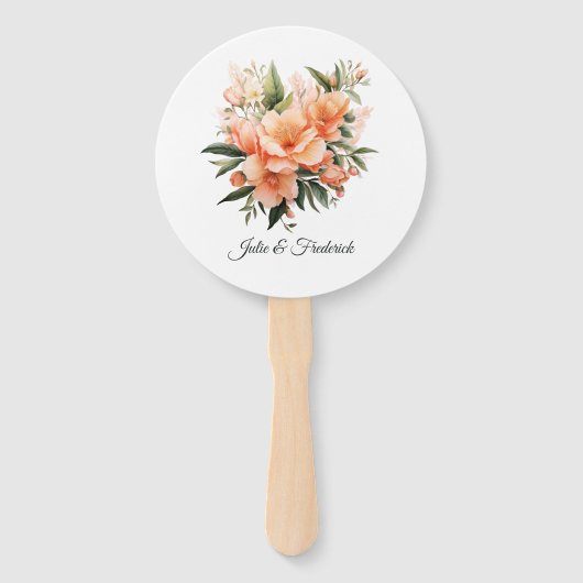 Éventail Peach Fuzz Floral Mariage (Devant)