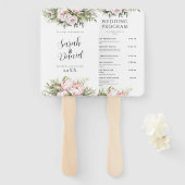 Éventail Peach rose Floral Élégant Mariage Programmes (Devant et derrière)