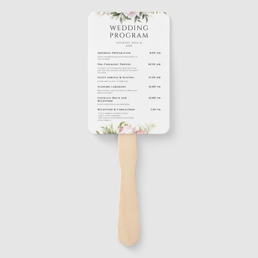 Éventail Peach rose Floral Élégant Mariage Programmes (Dos)