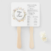 Éventail Peach Terracotta Fleur sauvage Meadow Wedding Prog (Devant et derrière)