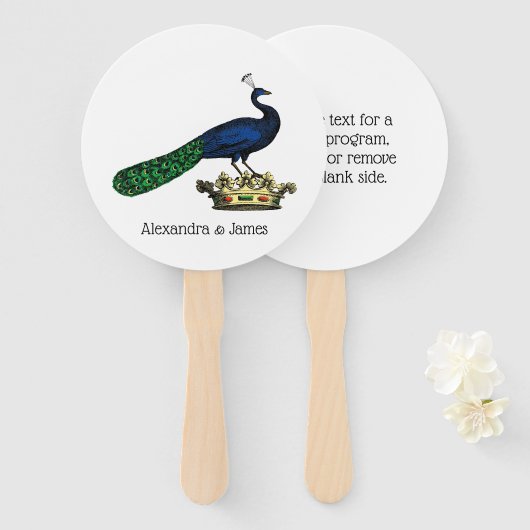 Éventail Peacock héraldique Vintage stylisé sur Couronne C (Devant et derrière)