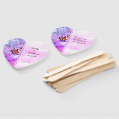 Éventail Pearl Heart Floral Rose Mariage papillon rose (Non-assemblé)