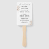 Éventail Pearls & White Floral Wedding Program (Dos)