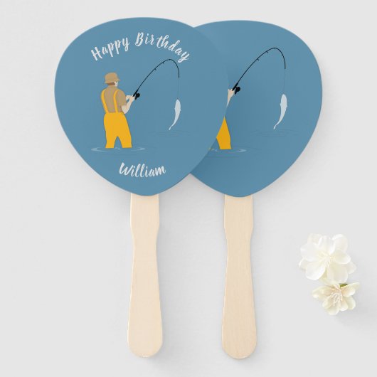 Éventail Pêche (Devant et derrière)