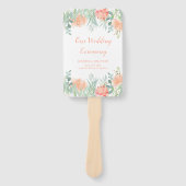 Éventail Pêche et aquarelle verte Fans du programme Floral (Devant)