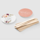 Éventail Pêche et Baby shower Floral Bourgogne (Non-assemblé)