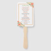 Éventail Pêcher les fleurs | Programme de mariage (Dos)