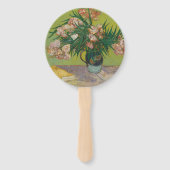Éventail Peinture de fleurs d'oléandre de Vincent Van Gogh (Dos)