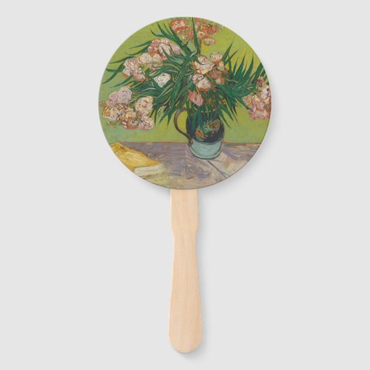 Éventail Peinture de fleurs d'oléandre de Vincent Van Gogh (Devant)