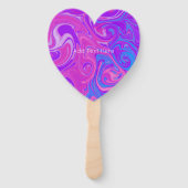 Éventail Peinture de marbre moderne coule rose pourpre coeu (Devant)